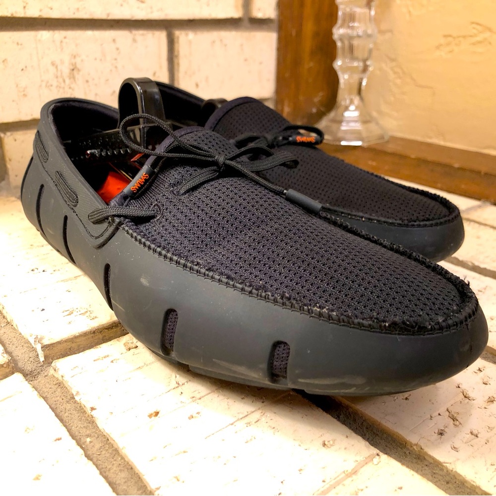 SWIMS - Braided Lace Loafer - Black/Orange - Men’s Size 9